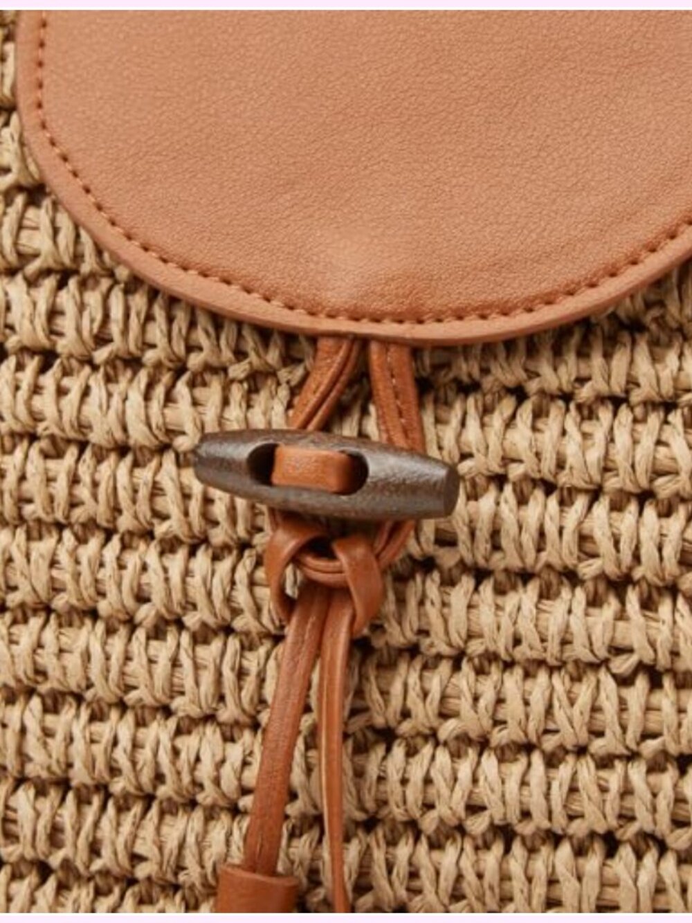 Large Woven Straw Tote Beach Bag with Tassel, Summer Vacation Handbag - Picture 3 of 6